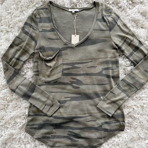 NWT Camouflage Long Sleeve Women's Top- Z Supply- Small